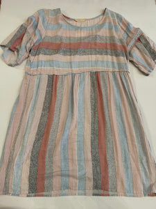 Blush/ gray stripe Entro Womens Dress, Large