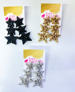Star 3-tier beaded earrings