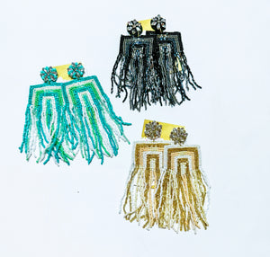 Boujee Beaded Chandelier Earrings