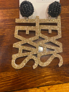 Glitter Texas dangles with beaded studs
