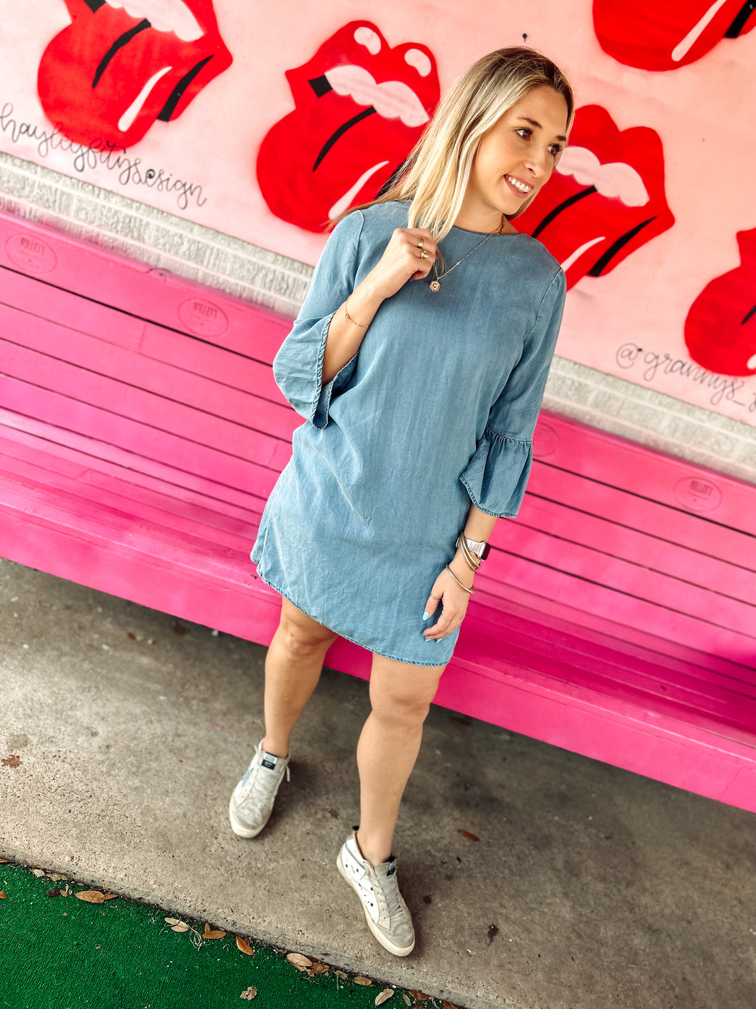 Denim Beach Lunch Lounge Womens Dress, Medium