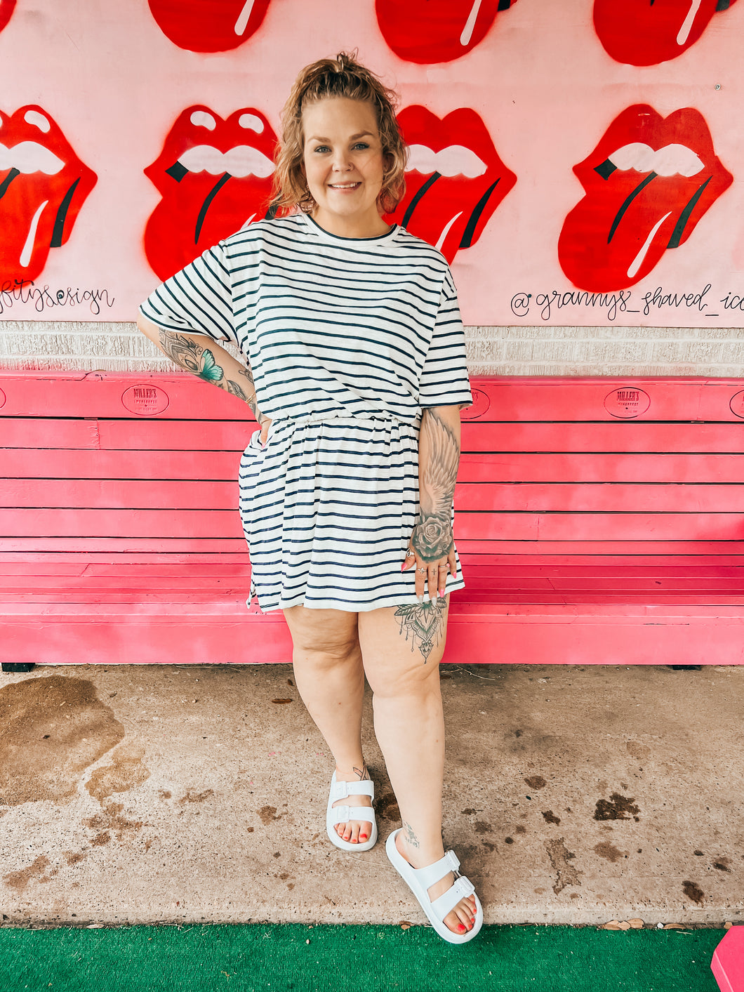 Black stripes Lane Bryant Womens Dress, 18/20