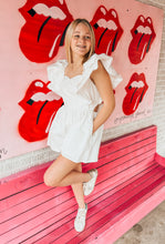 Load image into Gallery viewer, White ruffle romper
