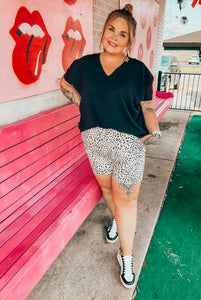 Leopard elastic dress shorts