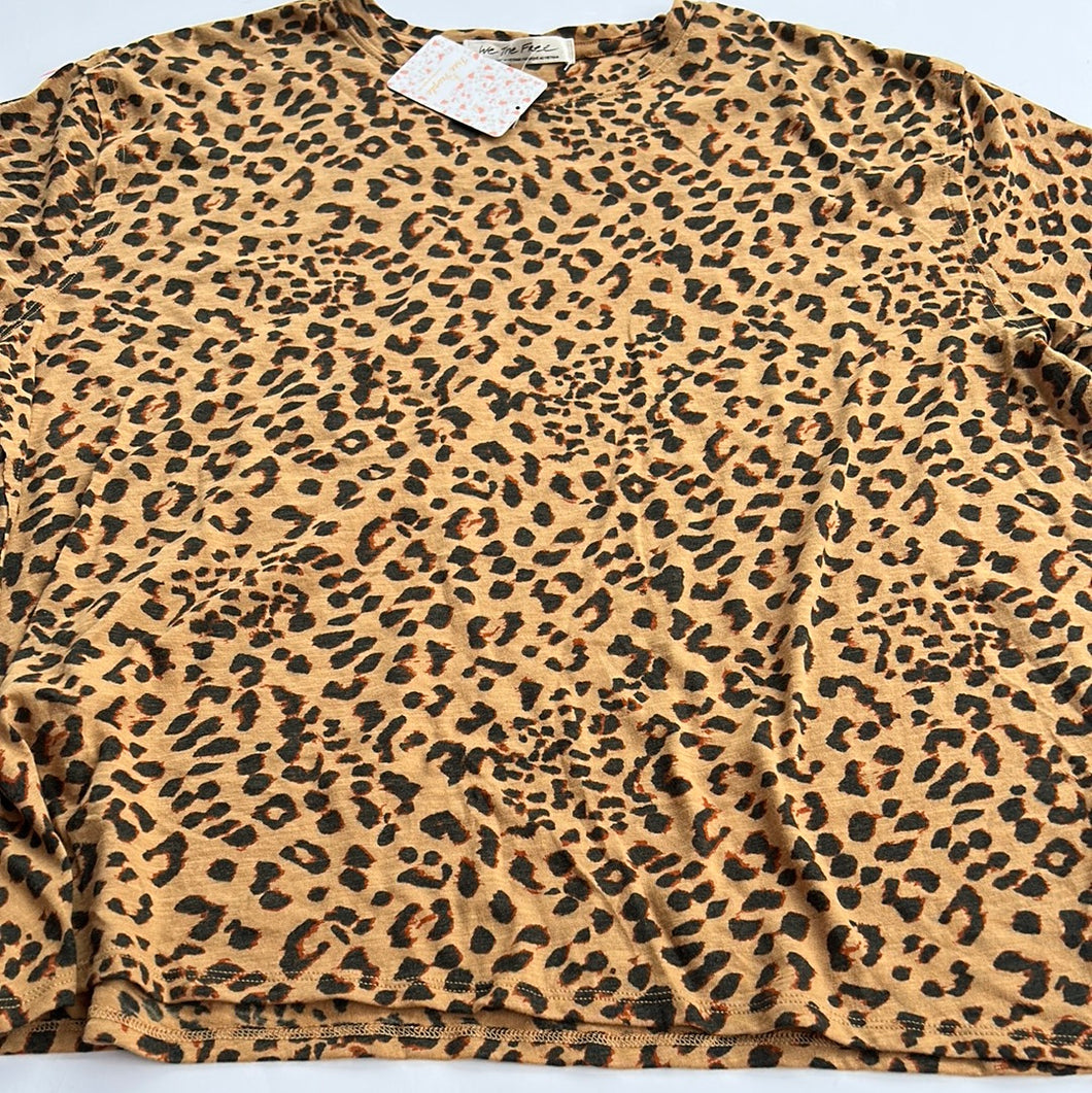 Leopard Free People Womens Top, Small