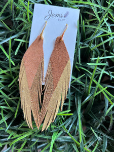 Jems by Jess Short Leather Feathers