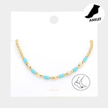 Load image into Gallery viewer, Color bead + gold anklet
