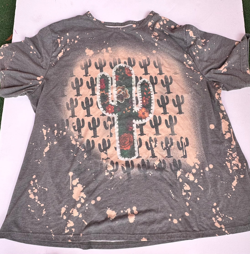 Gray Bleached Southern Stitch Womens Graphic Tee, 3XL