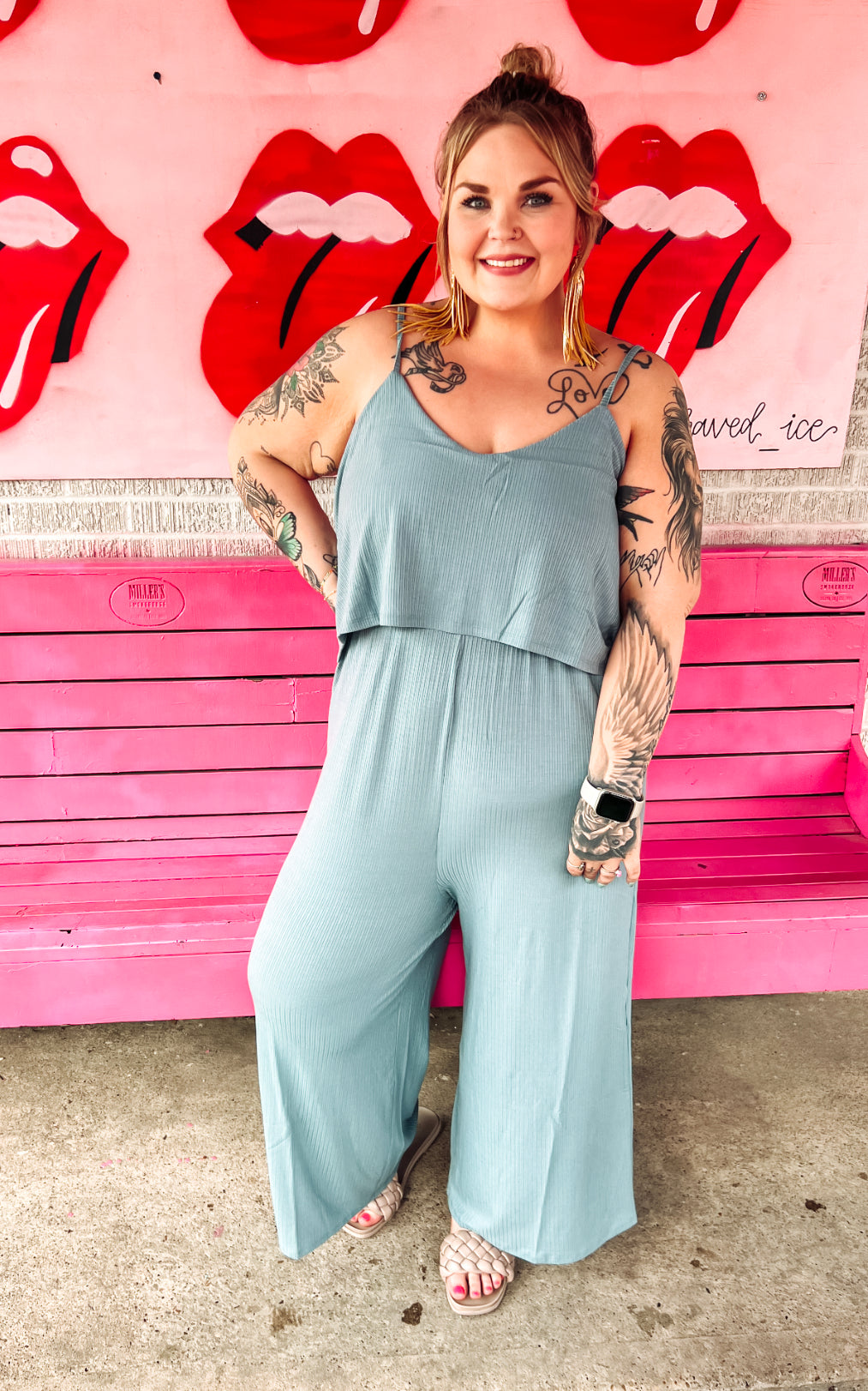 Ribbed Capri romper