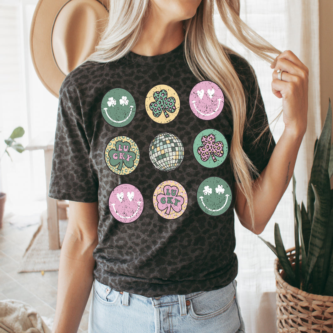 St. Paddy’s Day Smiley Leopard Tee