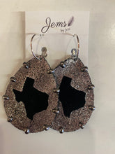Load image into Gallery viewer, Jems by Jess glitter dangle TX earrings
