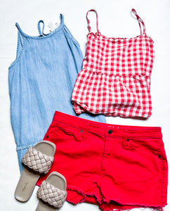 Plaid Love on a hanger Womens Top, Large