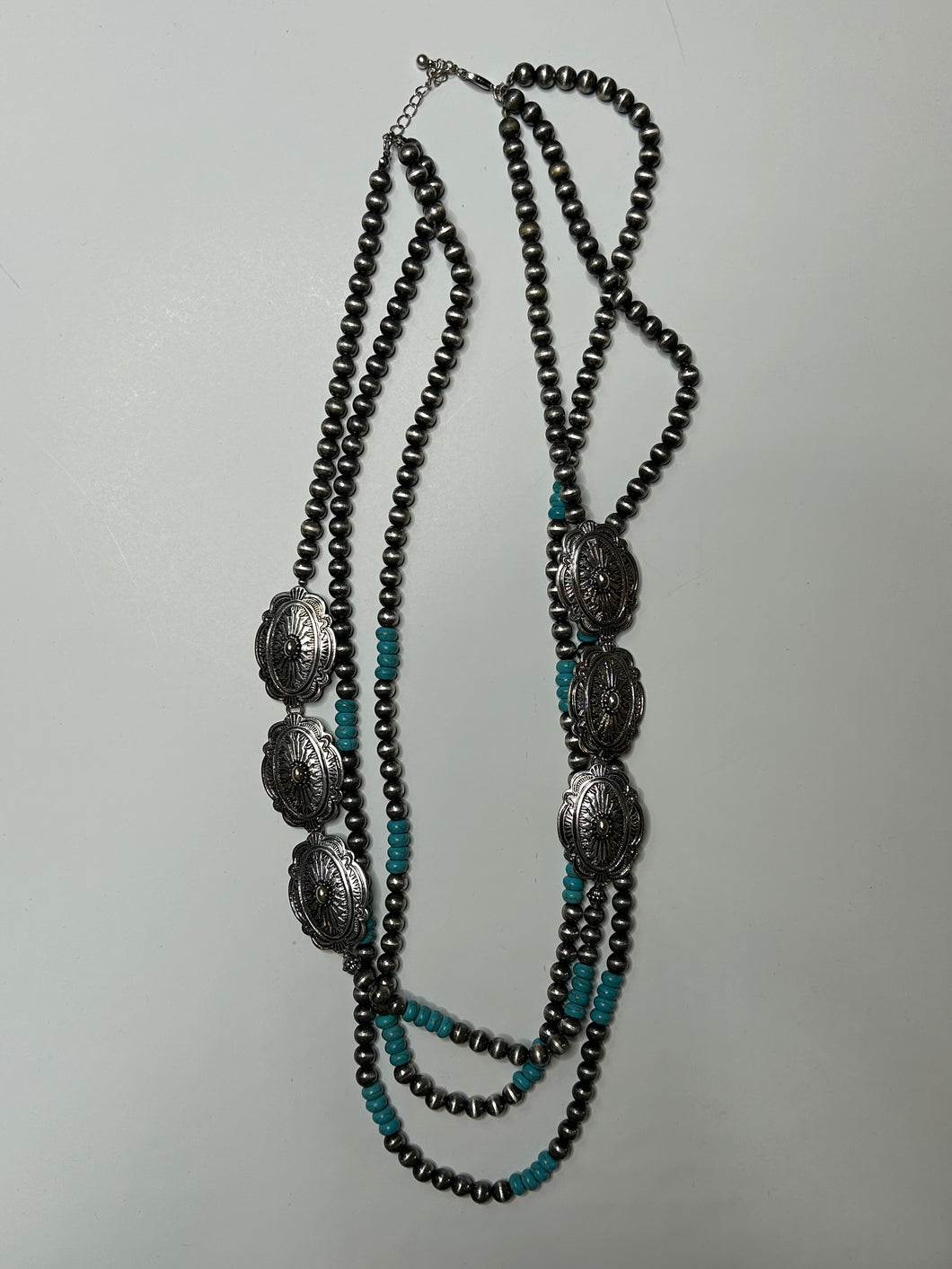 Turquoise/Silver Pink Bulldog Necklaces