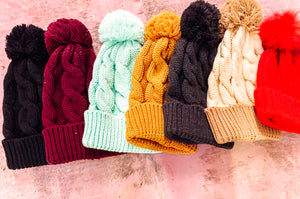 Cable knit beanie