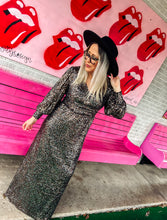Load image into Gallery viewer, Black + Gold Sequin Maxi Dress
