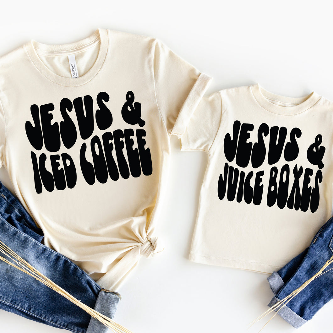 Matching Mama and Mini Jesus and drinks Tee
