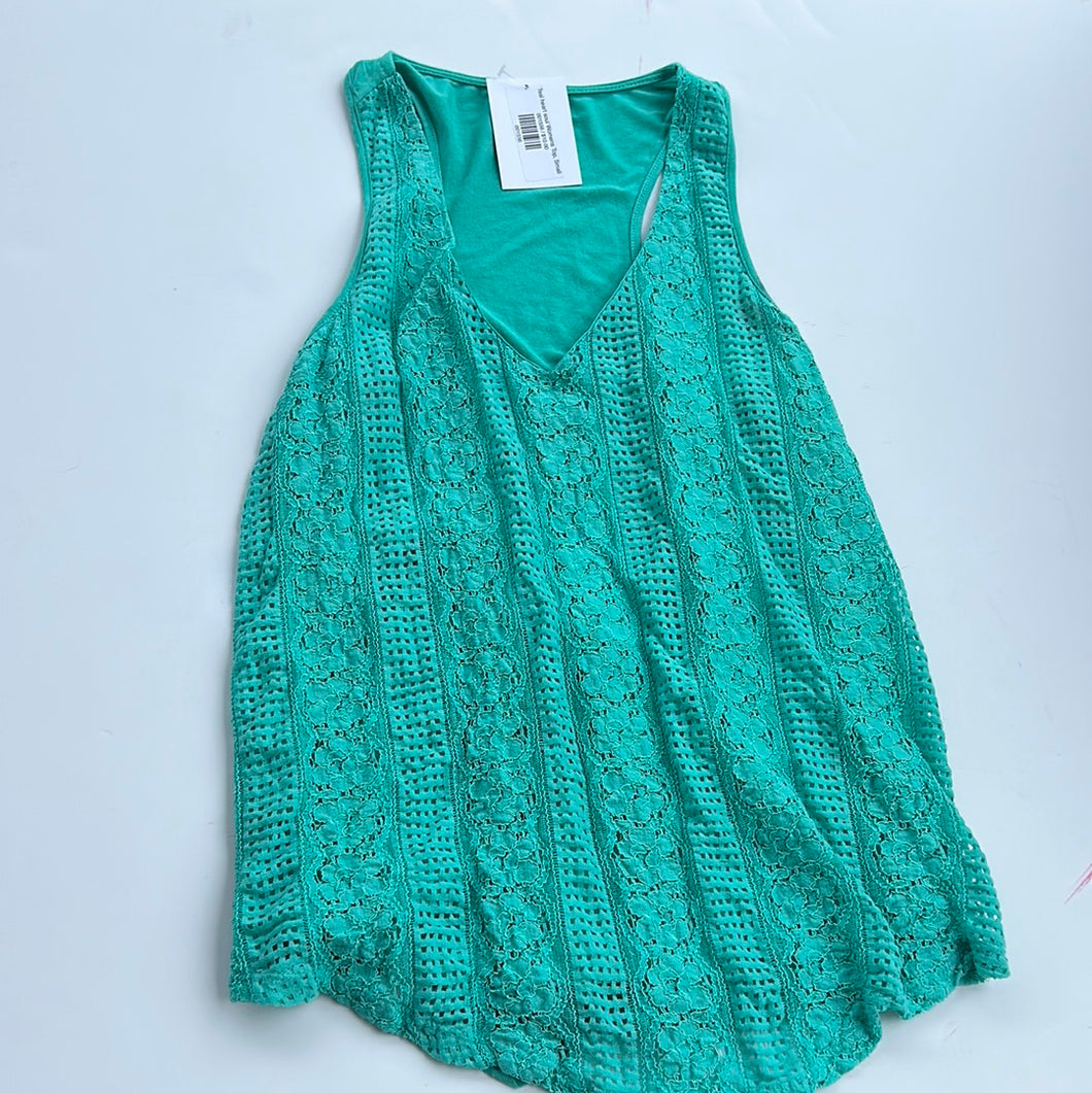 Teal heart soul Womens Top, Small