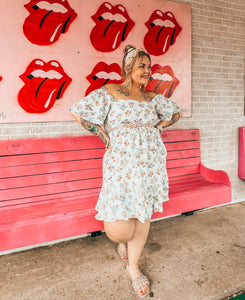 Floral Gauze Mini Dress