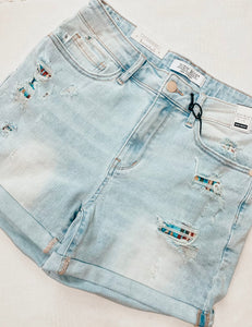 Judy Blue Aztec print pocket shorts 150137
