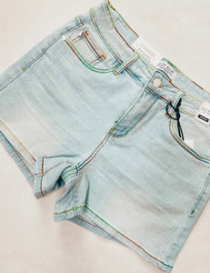 Judy Blue Rainbow Thread Shorts 150103