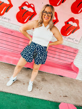 Load image into Gallery viewer, Navy Dalmatian leopard shorts
