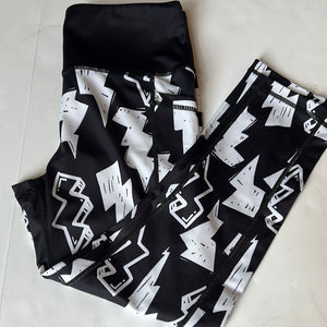 Black Constantly Varied Leggings, Small