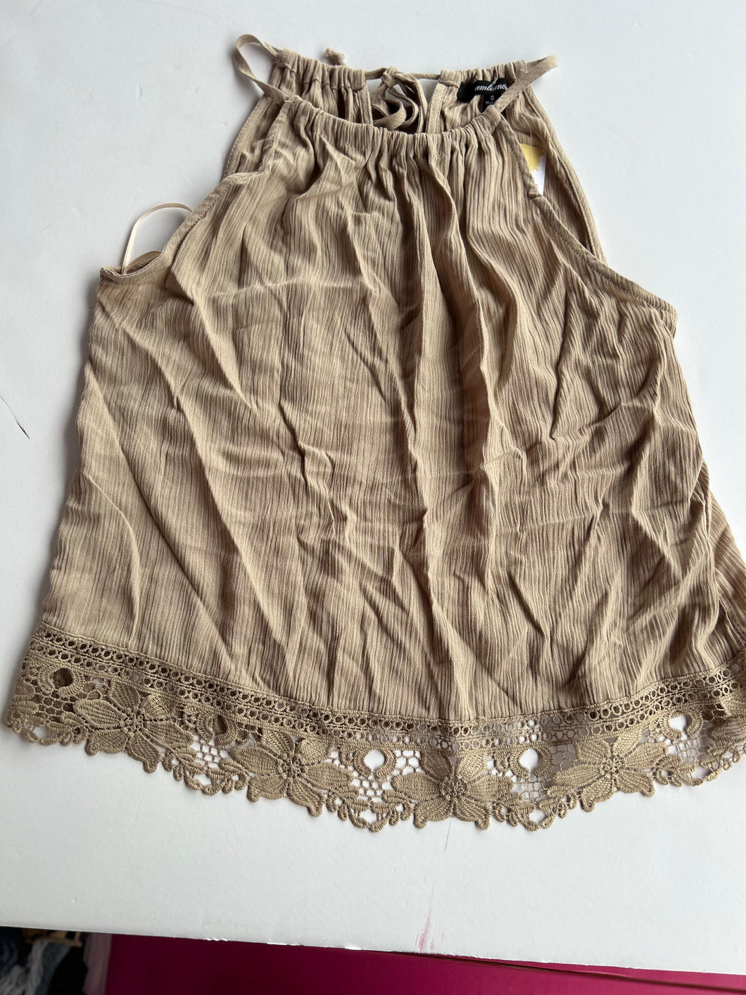 Beige Ambiance Womens Top, Small