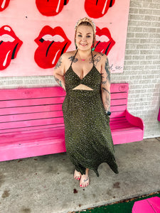 Green Leopard Eldridge Womens Dress, Large