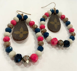 Navy/Pink Sandra Ling Earrings