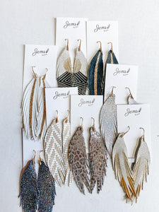 Jems by Jess Short Leather Feathers