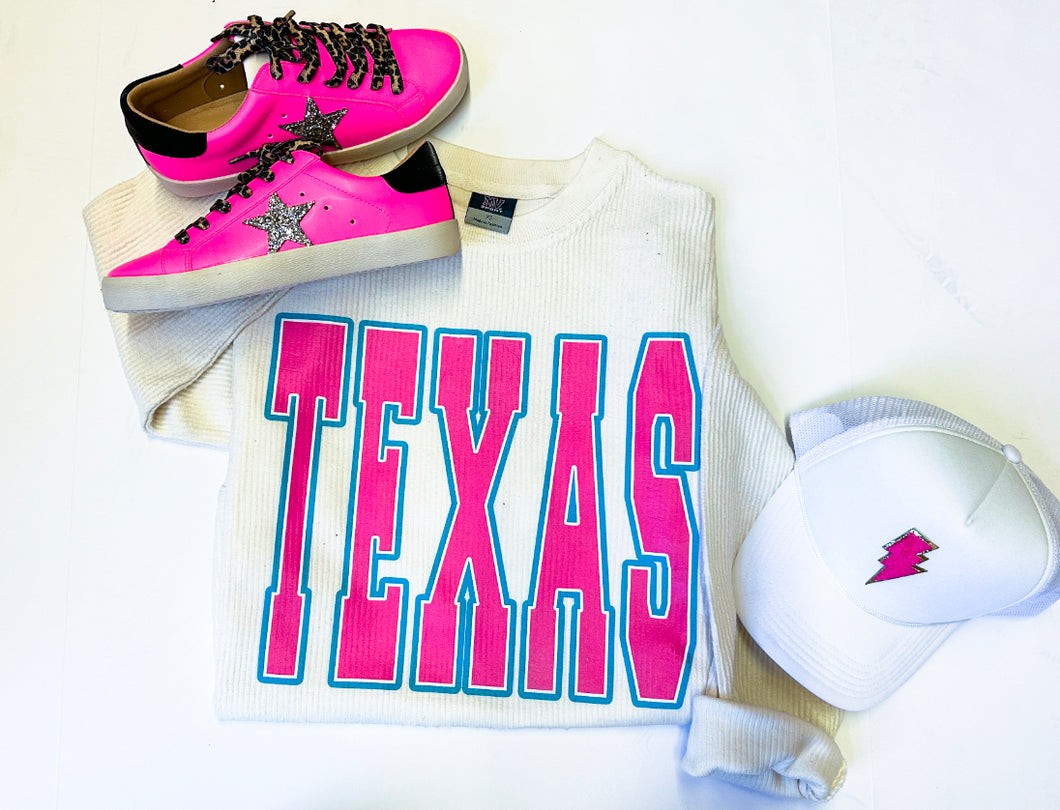 Neon Texas corded ivory sweater