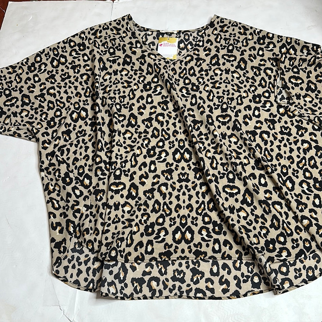 Leopard Adriene Womens Top, Small