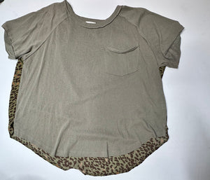 olive leopard Umgee Womens Top, Medium